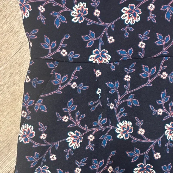 LOFT Navy Floral Mini Dress - Picture 3 of 4